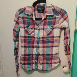 American Eagle Outfitters Multicolor Plaid Shirt